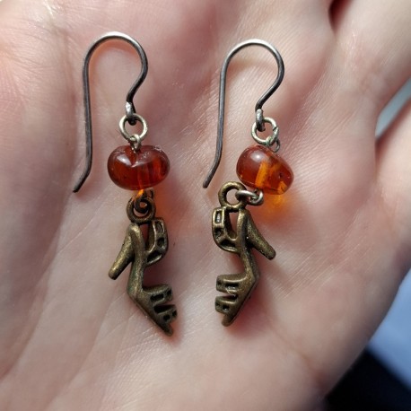 Earrings "shoes" with silver hooks