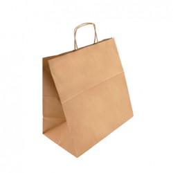 Braune Kraftpapiertüten mit geflochtenen Griffen 49.5x14x44 cm