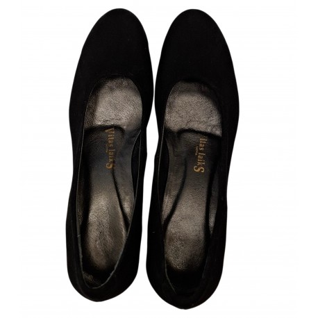 Women's high heel black suede shoes Vitas Laiks T-88