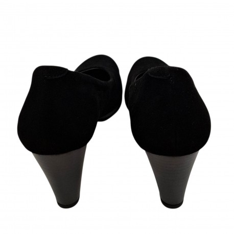 Women's high heel black suede shoes Vitas Laiks T-88