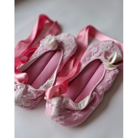 Käsintehdyt tossut balettikengät Pink
