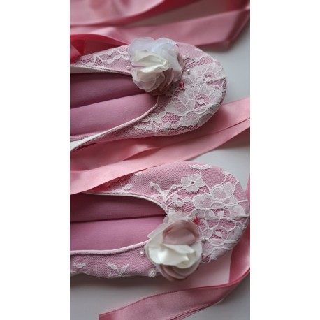 Käsintehdyt tossut balettikengät Pink