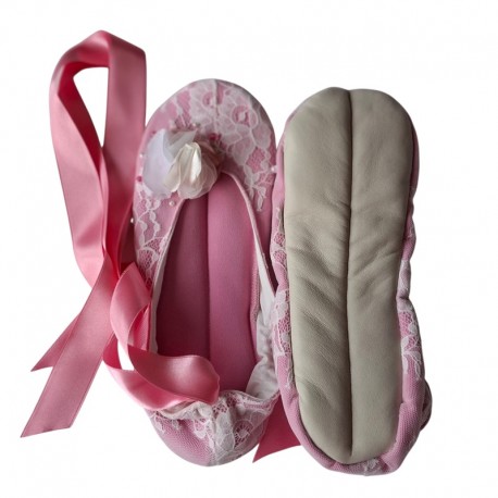 Käsintehdyt tossut balettikengät Pink