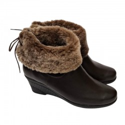 Wedge winter ankle boots with natural fur Vitas Laiks B-109