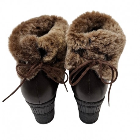 Wedge winter ankle boots with natural fur Vitas Laiks B-109