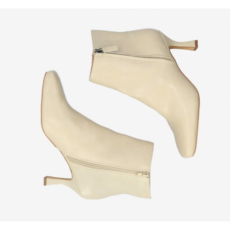 Cream soft ankle boot