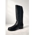 Lange schwarze Winterstiefel aus Leder mit Wolle. 56835