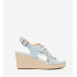 Light blue faux suede espadrilles with jute wedge. AM5664