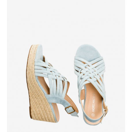 Helesinised kunstseemisest espadrillid džuudist kiilkontsaga. AM5664