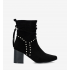 High cowboy boot in black faux suede. AM6002