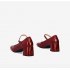 Mary-Jane-Schuhe mit Absatz aus bordeauxfarbenem Lackleder. AM6010