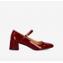 Mary-Jane-Schuhe mit Absatz aus bordeauxfarbenem Lackleder. AM6010