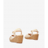 Soft beige sandal with wood-effect wedge. AM5750
